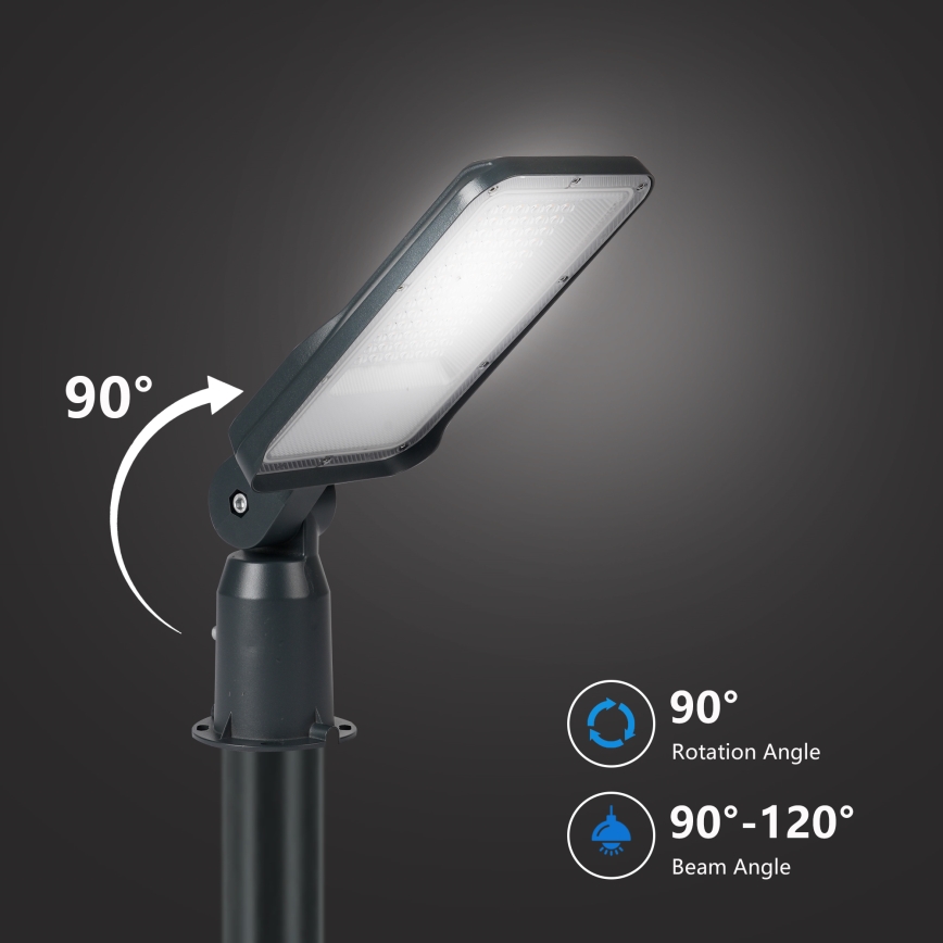 Brilagi - Lampione stradale LED per esterni con palo e snodo da 3 m URBANLIGHT LED/50W/230V antracite IP65