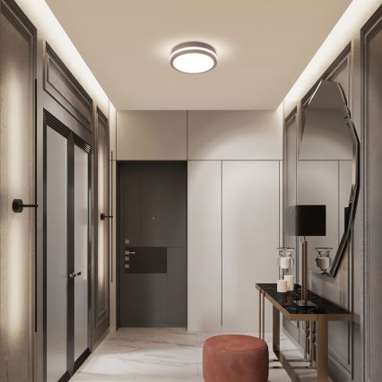 Brilagi - Plafoniera LED da esterno con sensore BENE LED/18W/230V, Ø 21,5 cm, marrone, IP54