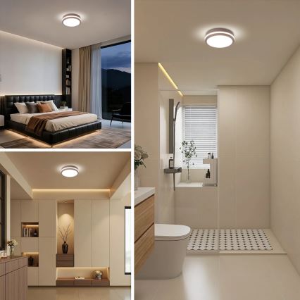 Brilagi - Plafoniera LED da esterno con sensore BENE LED/18W/230V, Ø 21,5 cm, marrone, IP54