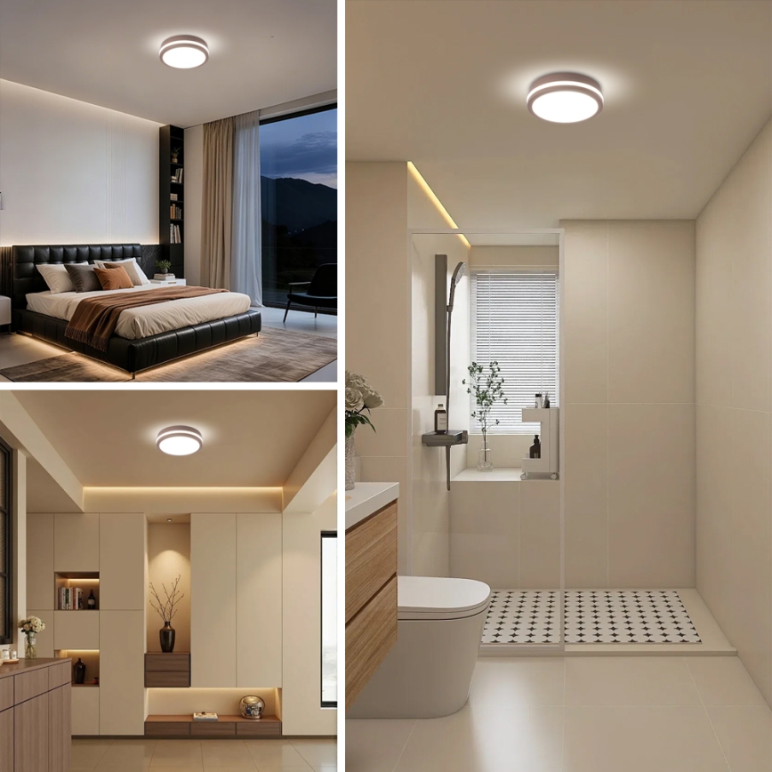 Brilagi - Plafoniera LED da esterno con sensore BENE LED/18W/230V, Ø 21,5 cm, marrone, IP54