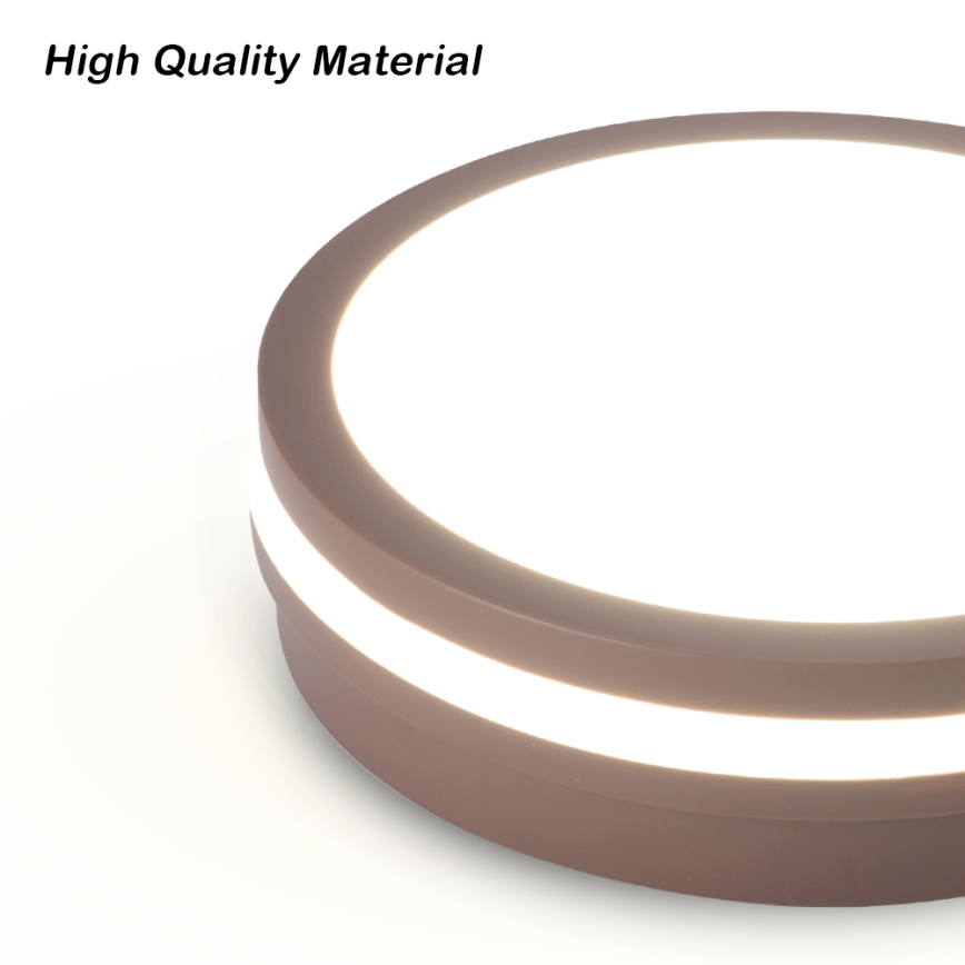 Brilagi - Plafoniera LED da esterno con sensore BENE LED/18W/230V, Ø 21,5 cm, marrone, IP54