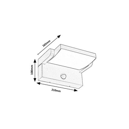 Brilagi - Lampada da parete LED da esterno con sensore ANKLE LED/18W/230V 3000K IP65 antracite