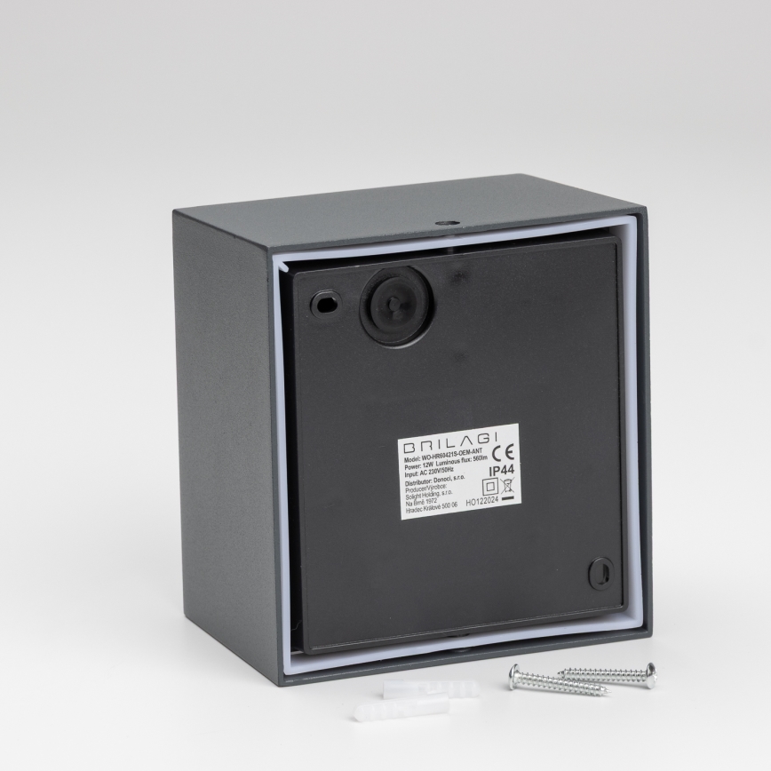 Brilagi - Lampada da parete LED da esterno con sensore TERNI LED/12W/230V antracite IP44
