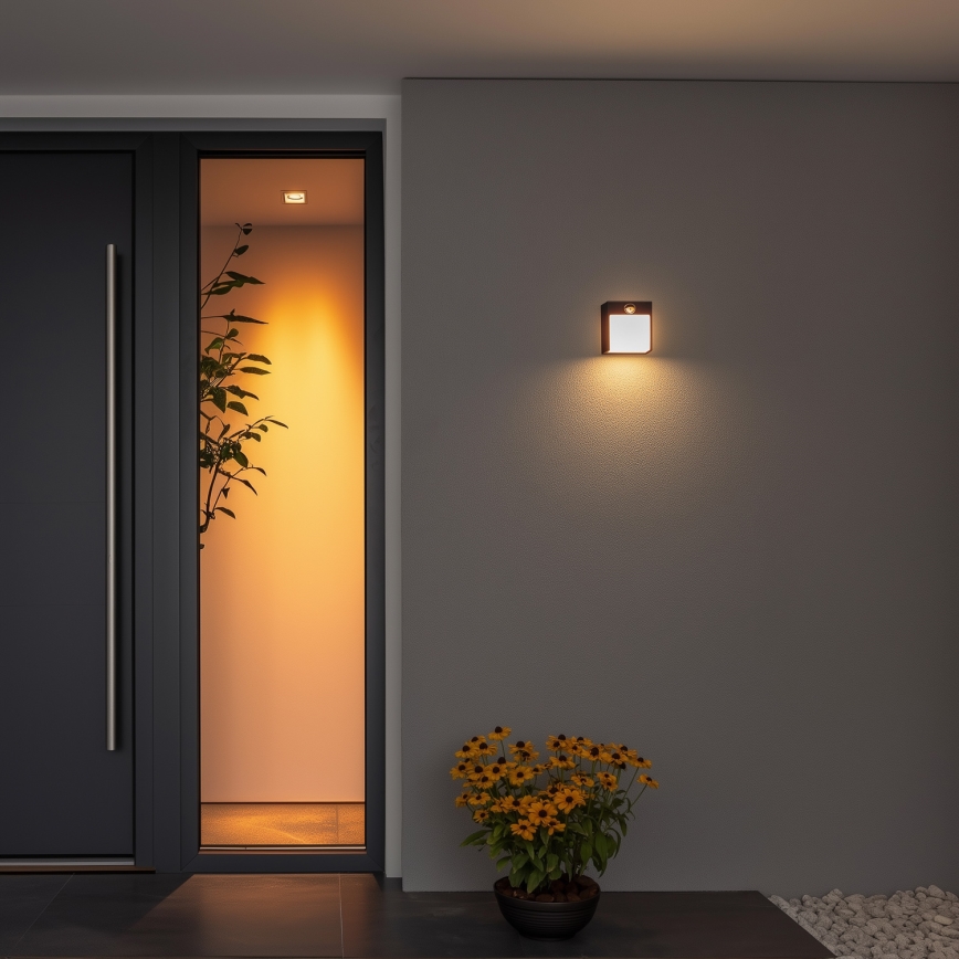 Brilagi - Lampada da parete LED da esterno con sensore TERNI LED/12W/230V nero IP44