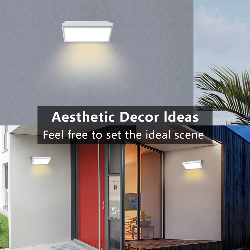 Brilagi - Lampada da parete esterna a LED con sensore TRIANGLE LED/20W/230V bianca IP65