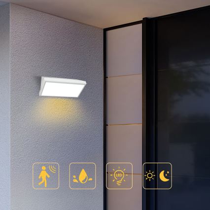 Brilagi - Lampada da parete esterna a LED con sensore TRIANGLE LED/20W/230V bianca IP65