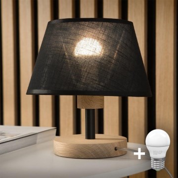 Brilagi - LED Lampada da tavolo ANTHONY 1xE14/40W/230V quercia/nero
