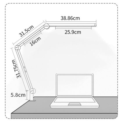Brilagi - Lampada da tavolo flessibile dimmerabile a sfioramento VARIO LED/12W/230V 3000/4000/5000/6500K CRI 92 bianca