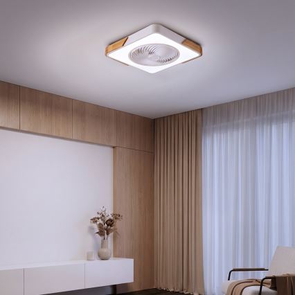 Brilagi - LED Plafoniera dimmerabile con ventilatore LED/30W/230V 3000-6500K bianco/rovere + telecomando