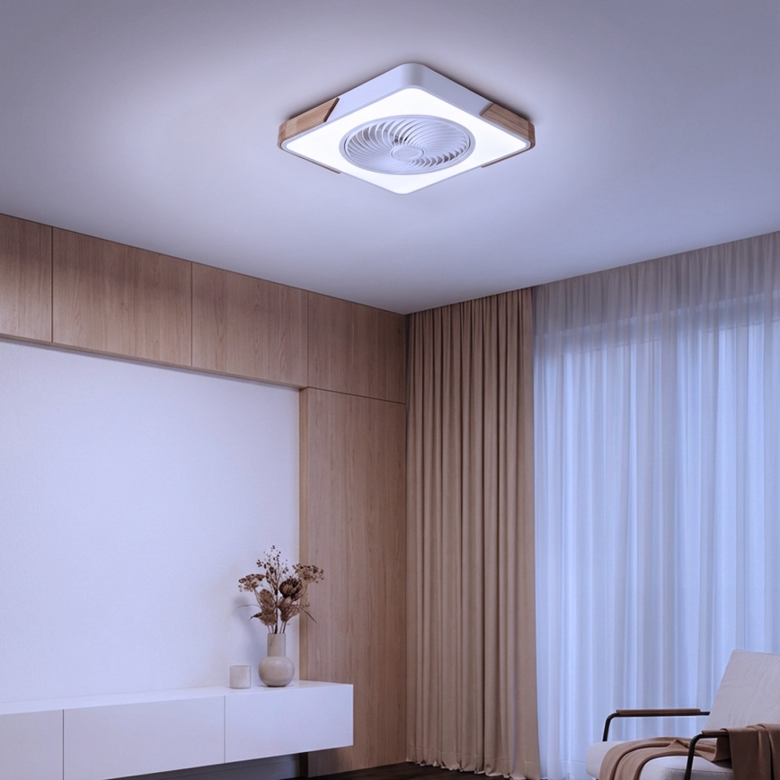 Brilagi - LED Plafoniera dimmerabile con ventilatore LED/30W/230V 3000-6500K bianco/rovere + telecomando