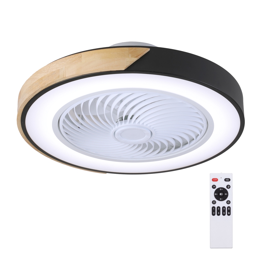 Brilagi - Lampada da soffitto dimmerabile a LED con ventilatore LED/30W/230V 3000-6500K nero/rovere + telecomando