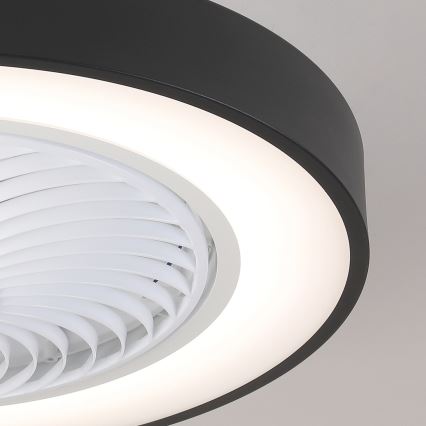 Brilagi - Plafoniera LED dimmerabile con ventilatore, 30W/230V, 3000-6500K, Ø 50 cm, nero + telecomando
