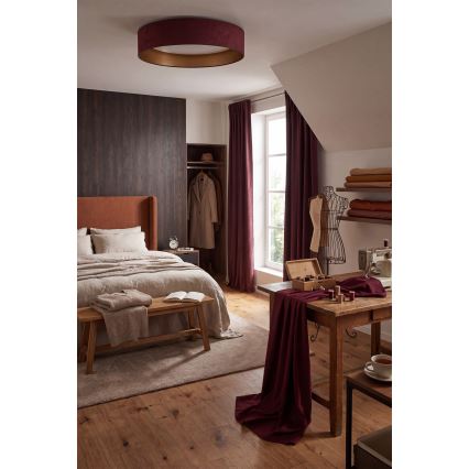 Brilagi - Plafoniera da soffitto LED dimmerabile VELVET SMARTIX STARS, 24W/230V, temperatura colore regolabile 3000-6000K, Ø 45 cm, bordeaux/oro, Wi-Fi Tuya Beacon + telecomando