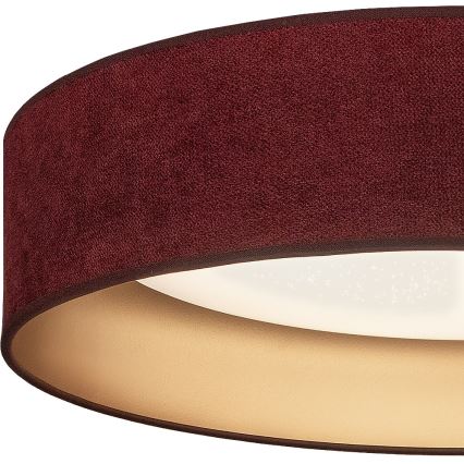 Brilagi - Plafoniera da soffitto LED dimmerabile VELVET SMARTIX STARS, 24W/230V, temperatura colore regolabile 3000-6000K, Ø 45 cm, bordeaux/oro, Wi-Fi Tuya Beacon + telecomando