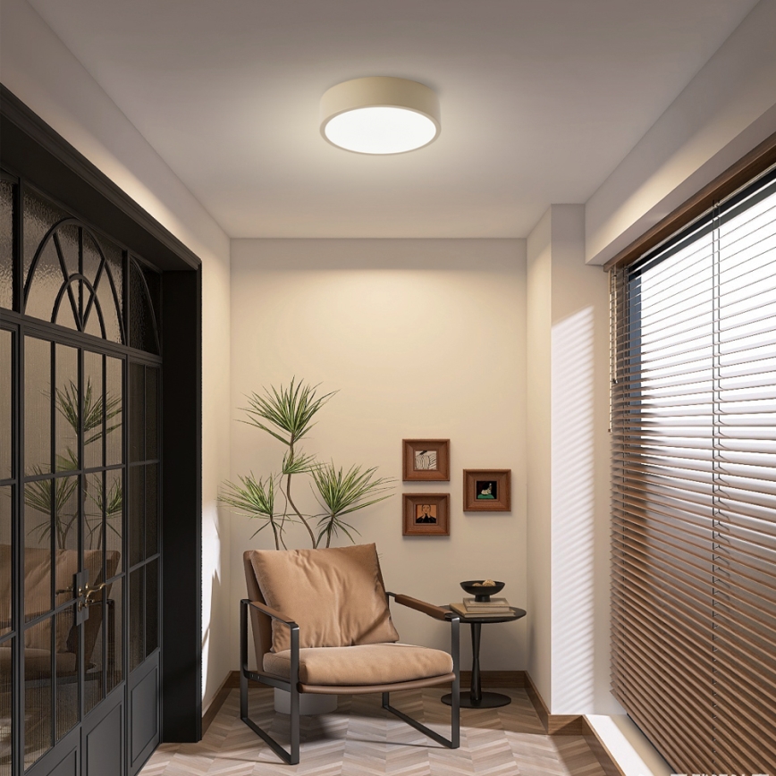 Brilagi - Plafoniera LED dimmerabile POOL LED/18W/230V 3000-6000K 20 cm beige + telecomando