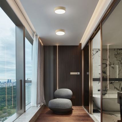 Brilagi - Plafoniera LED dimmerabile POOL LED/18W/230V 3000-6000K 20 cm beige + telecomando