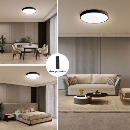 Brilagi - Plafoniera dimmerabile a LED POOL SMART LED/48W/230V 40 cm 3000-6000K Wi-Fi Tuya + telecomando nera