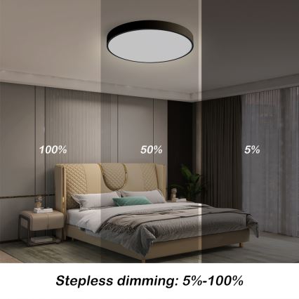 Brilagi - Plafoniera dimmerabile a LED POOL SMART LED/48W/230V 40 cm 3000-6000K Wi-Fi Tuya + telecomando nera