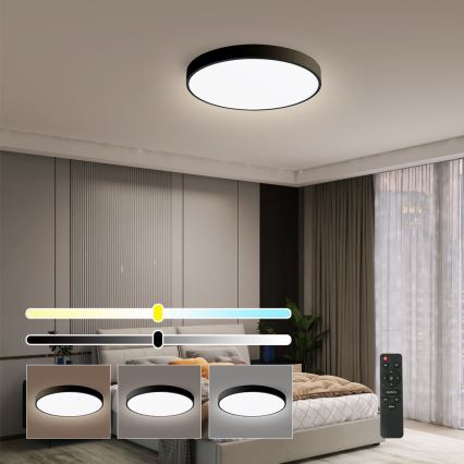 Brilagi - Plafoniera dimmerabile a LED POOL SMART LED/48W/230V 40 cm 3000-6000K Wi-Fi Tuya + telecomando nera