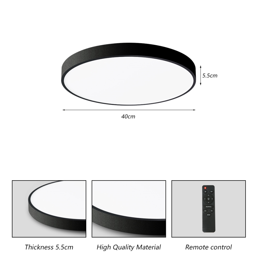 Brilagi - Plafoniera dimmerabile a LED POOL SMART LED/48W/230V 40 cm 3000-6000K Wi-Fi Tuya + telecomando nera