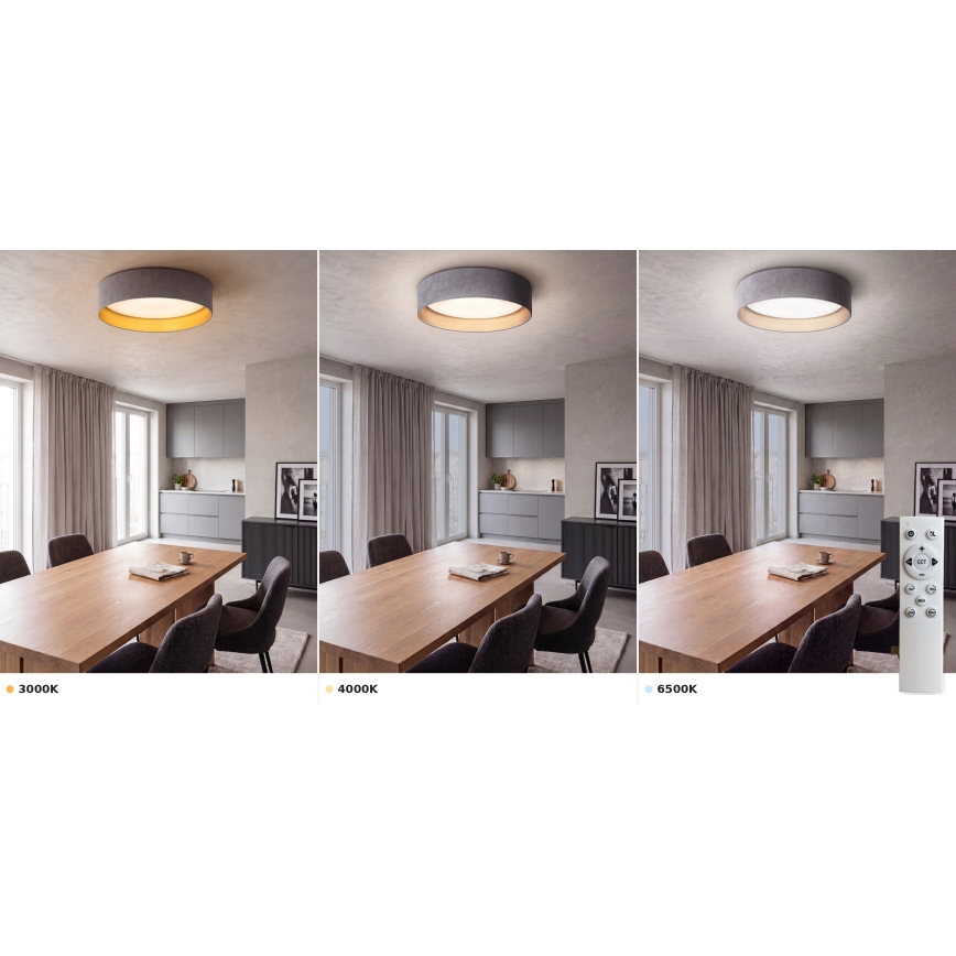 Brilagi - Plafoniera dimmerabile a LED VELVET SMART VARI LED/24W/230V 3000-6500K Ø 45 cm grigio/oro + telecomando
