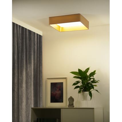 Brilagi - Plafoniera dimmerabile VELVET SQUARE SMART LED/36W/230V 60x60 cm 2700-6500K Wi-Fi Tuya + telecomando beige