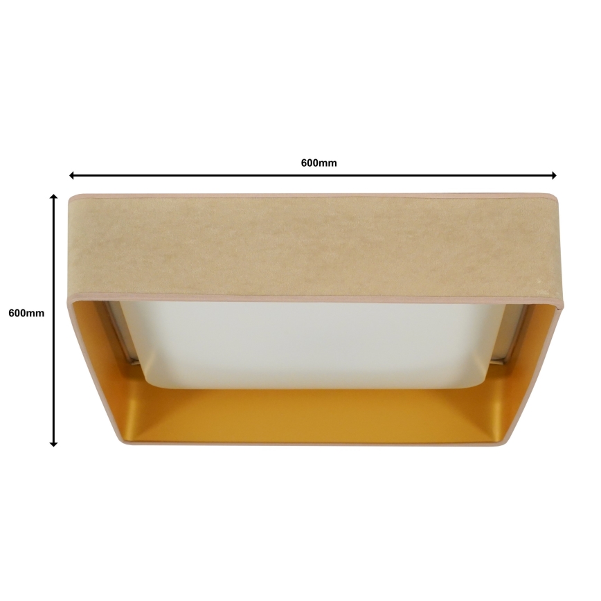 Brilagi - Plafoniera dimmerabile VELVET SQUARE SMART LED/36W/230V 60x60 cm 2700-6500K Wi-Fi Tuya + telecomando beige