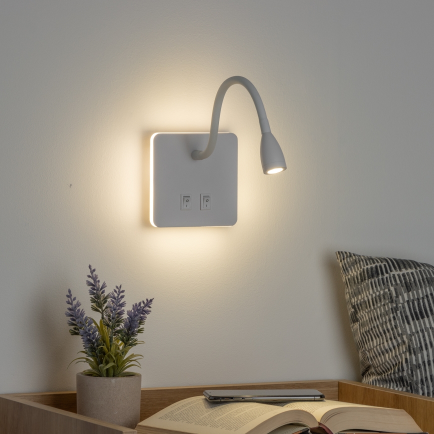 Brilagi - LED Lampada flessibile da muro MAYA Double LED/4W/230V + LED/3W bianco