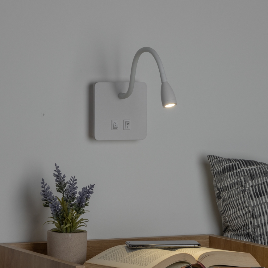 Brilagi - LED Lampada flessibile da muro MAYA Double LED/4W/230V + LED/3W bianco