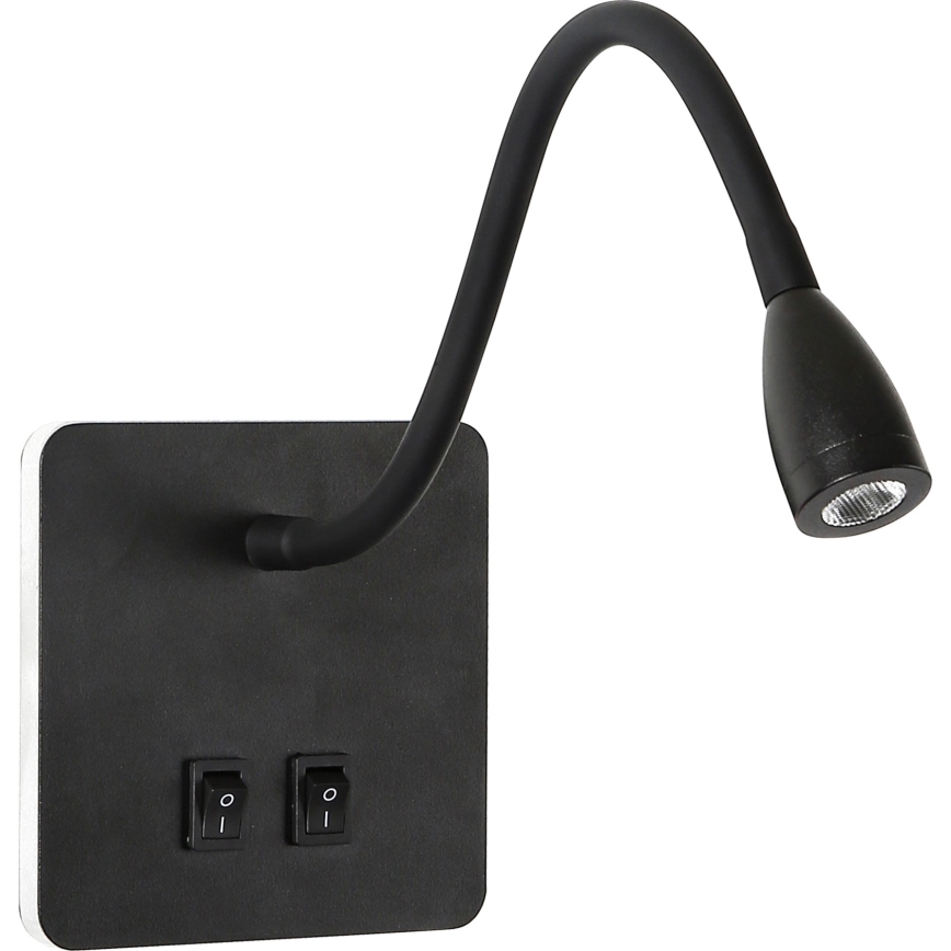 Brilagi - LED Lampada flessibile da muro MAYA Double LED/4W/230V + LED/3W nero