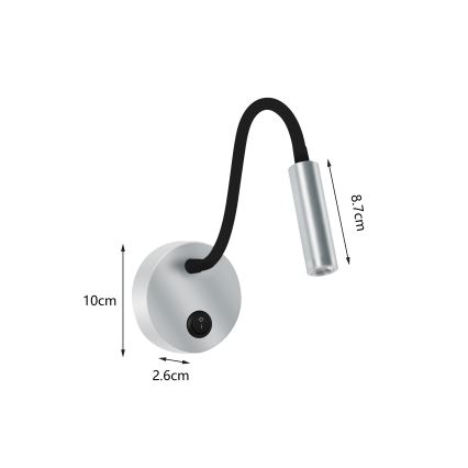Brilagi - LED Lampada flessibile da muro MAYA LED/3W/230V 4000K argento