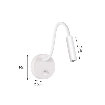 Brilagi - LED Lampada flessibile da muro MAYA LED/3W/230V 4000K bianco