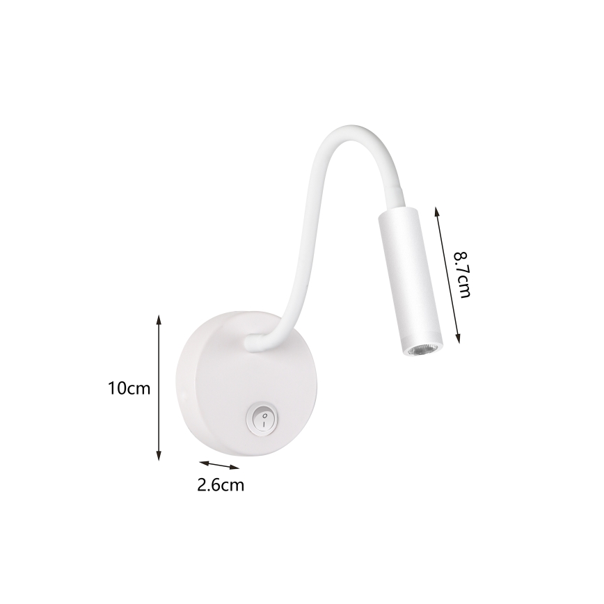 Brilagi - LED Lampada flessibile da muro MAYA LED/3W/230V 4000K bianco