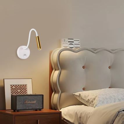 Brilagi - LED Lampada flessibile da muro MAYA LED/3W/230V 4000K bianco/oro