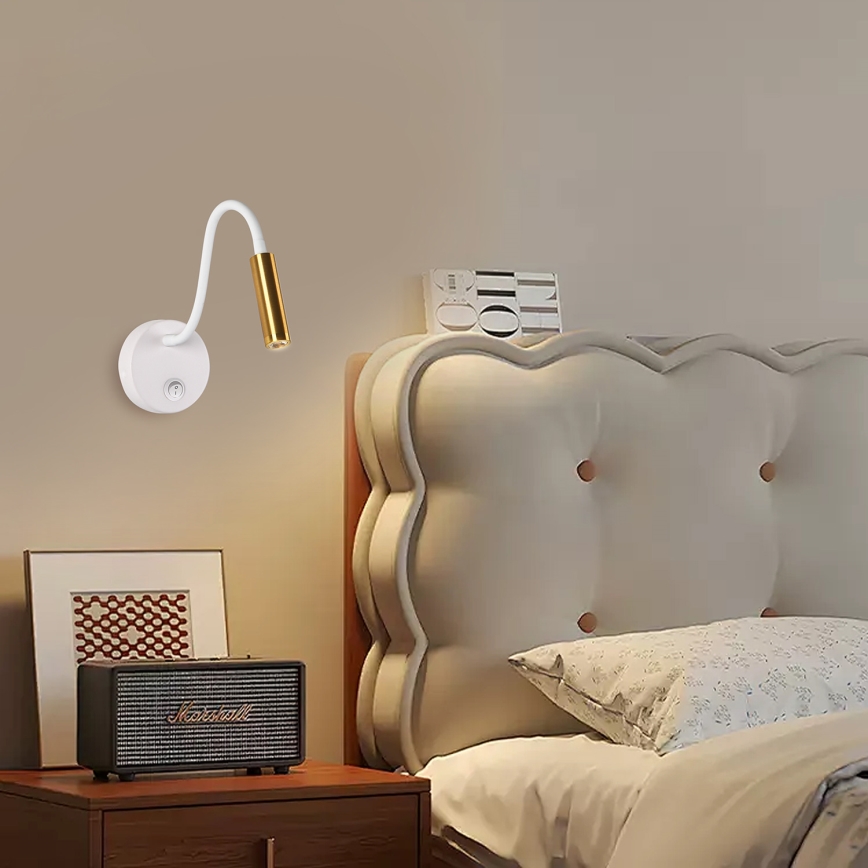 Brilagi - LED Lampada flessibile da muro MAYA LED/3W/230V 4000K bianco/oro