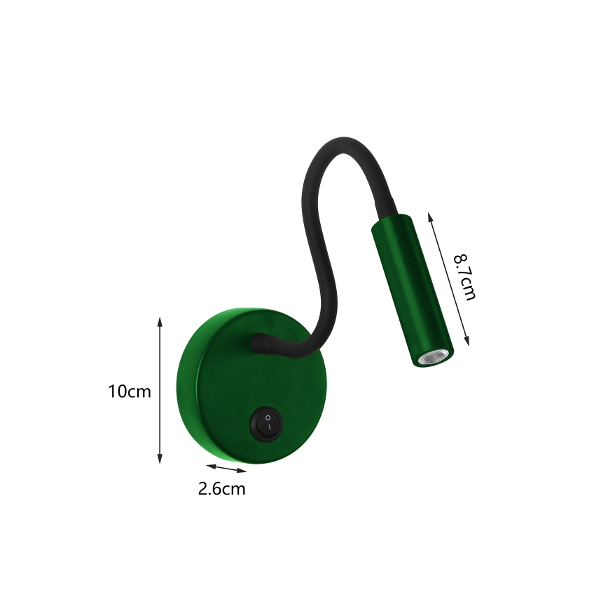 Brilagi - LED Lampada flessibile da muro MAYA LED/3W/230V 4000K verde
