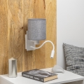 Brilagi - LED Lampada flessibile da muro NUBILA 1xE27/25W/230V + LED/3W bianco/grigio
