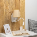 Brilagi - LED Lampada flessibile da muro NUBILA 1xE27/25W/230V + LED/3W bianco/marrone chiaro