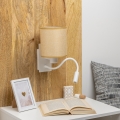 Brilagi - LED Lampada flessibile da muro NUBILA 1xE27/25W/230V + LED/3W bianco/marrone chiaro