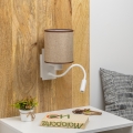 Brilagi - LED Lampada flessibile da muro NUBILA 1xE27/25W/230V + LED/3W bianco/marrone