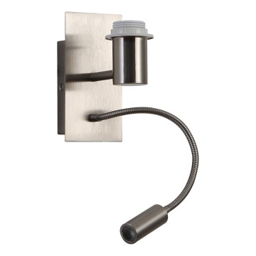 Brilagi - LED Lampada flessibile da muro NUBILA 1xE27/25W/230V + LED/3W cromo opaco