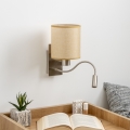 Brilagi - LED Lampada flessibile da muro NUBILA 1xE27/25W/230V + LED/3W cromo opaco/marrone chiaro