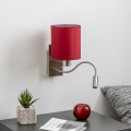 Brilagi - LED Lampada flessibile da muro NUBILA 1xE27/25W/230V + LED/3W cromo opaco/Pompeiana rosso