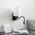 Brilagi - LED Lampada flessibile da muro NUBILA 1xE27/25W/230V + LED/3W nero/bianco