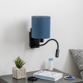 Brilagi - LED Lampada flessibile da muro NUBILA 1xE27/25W/230V + LED/3W nero/blu scuro
