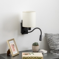 Brilagi - LED Lampada flessibile da muro NUBILA 1xE27/25W/230V + LED/3W nero/color crema