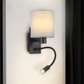 Brilagi - LED Lampada flessibile da muro NUBILA 1xE27/25W/230V + LED/3W nero/grigio
