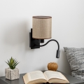 Brilagi - LED Lampada flessibile da muro NUBILA 1xE27/25W/230V + LED/3W nero/marrone