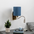 Brilagi - LED Lampada flessibile da muro NUBILA 1xE27/25W/230V+ LED/3W ottone/blu scuro