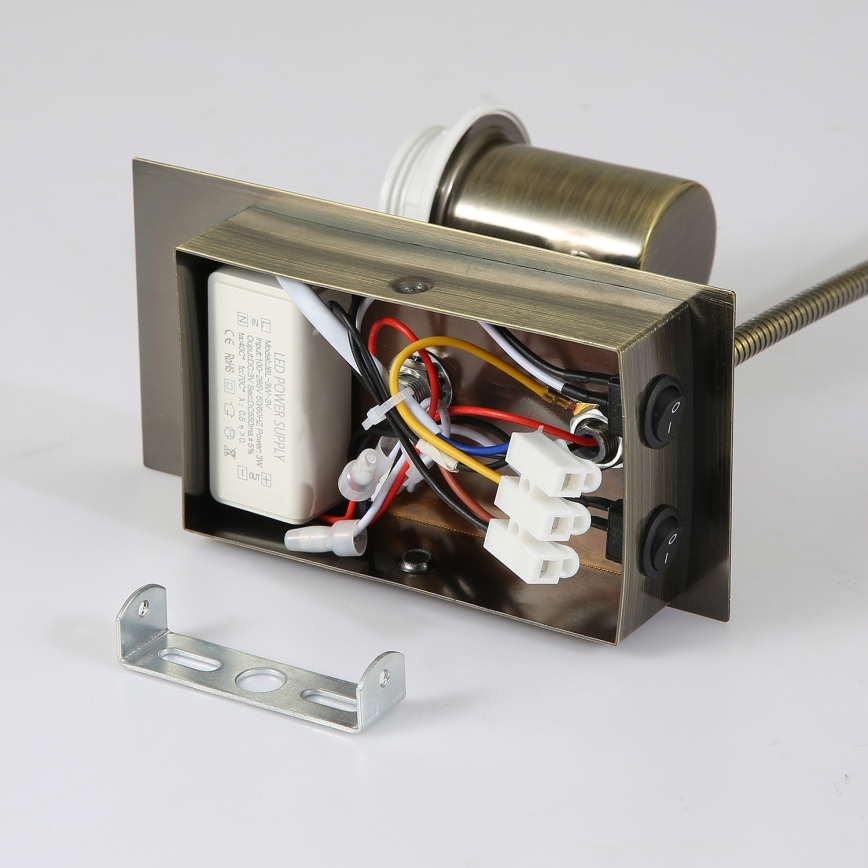 Brilagi - LED Lampada flessibile da muro NUBILA 1xE27/25W/230V + LED/3W ottone/color crema